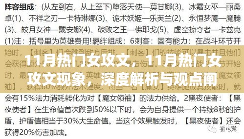 11月熱門女攻文，11月熱門女攻文現(xiàn)象，深度解析與觀點(diǎn)闡述