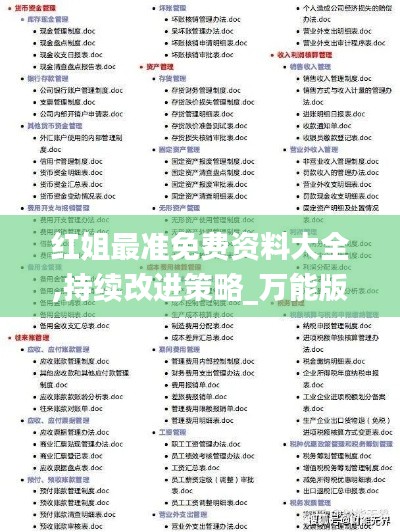 紅姐最準(zhǔn)免費(fèi)資料大全,持續(xù)改進(jìn)策略_萬能版YYW2.27
