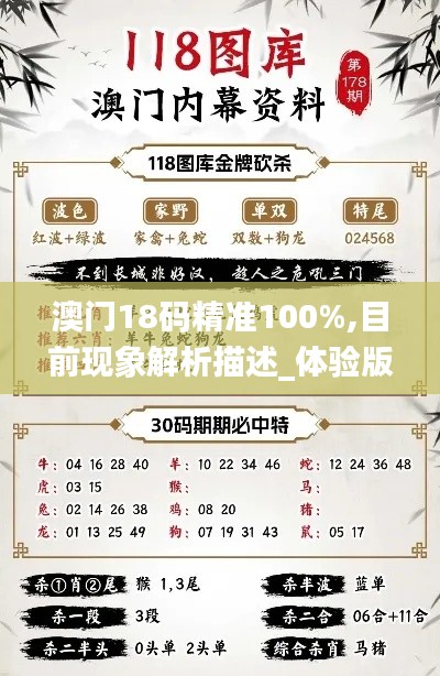 澳門18碼精準(zhǔn)100%,目前現(xiàn)象解析描述_體驗版FIG2.10