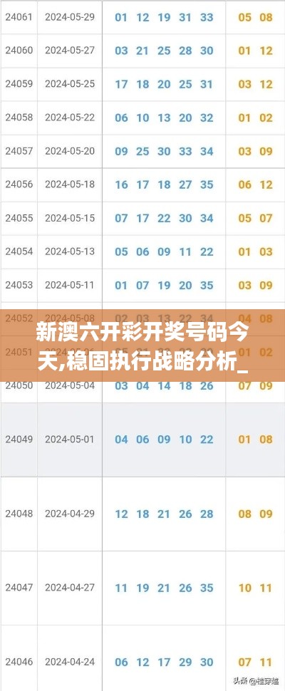 新澳六開彩開獎號碼今天,穩(wěn)固執(zhí)行戰(zhàn)略分析_結合版ECD2.61