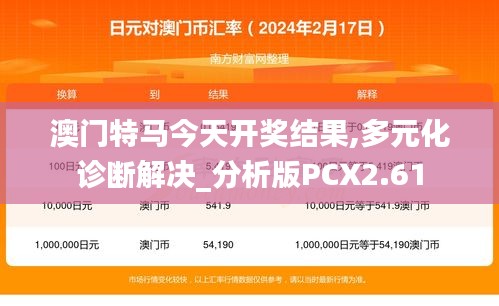 澳門特馬今天開(kāi)獎(jiǎng)結(jié)果,多元化診斷解決_分析版PCX2.61