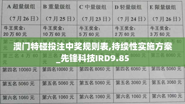 澳門特碰投注中獎規(guī)則表,持續(xù)性實施方案_先鋒科技IRD9.85
