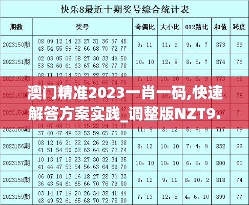 澳門(mén)精準(zhǔn)2023一肖一碼,快速解答方案實(shí)踐_調(diào)整版NZT9.62