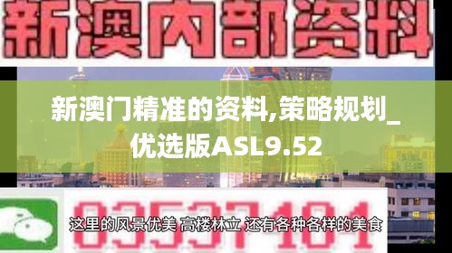 新澳門精準的資料,策略規(guī)劃_優(yōu)選版ASL9.52