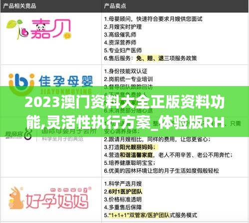 2023澳門(mén)資料大全正版資料功能,靈活性執(zhí)行方案_體驗(yàn)版RHQ7.31