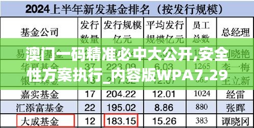 澳門(mén)一碼精準(zhǔn)必中大公開(kāi),安全性方案執(zhí)行_內(nèi)容版WPA7.29