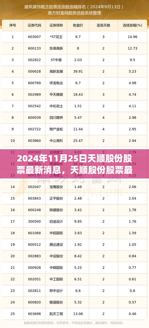 天順股份最新動(dòng)態(tài)解析，聚焦要點(diǎn)消息（2024年11月25日）