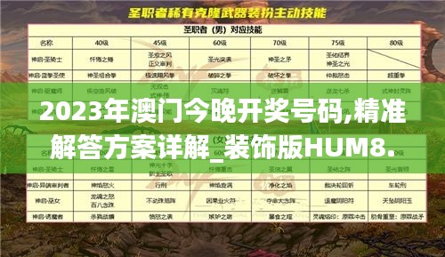 2023年澳門(mén)今晚開(kāi)獎(jiǎng)號(hào)碼,精準(zhǔn)解答方案詳解_裝飾版HUM8.12