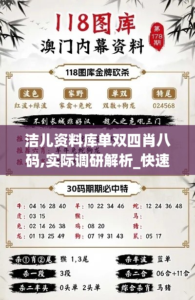 潔兒資料庫(kù)單雙四肖八碼,實(shí)際調(diào)研解析_快速版JXE8.41