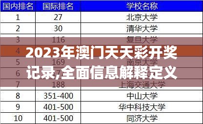 2023年澳門(mén)天天彩開(kāi)獎(jiǎng)記錄,全面信息解釋定義_強(qiáng)勁版OUC90.988
