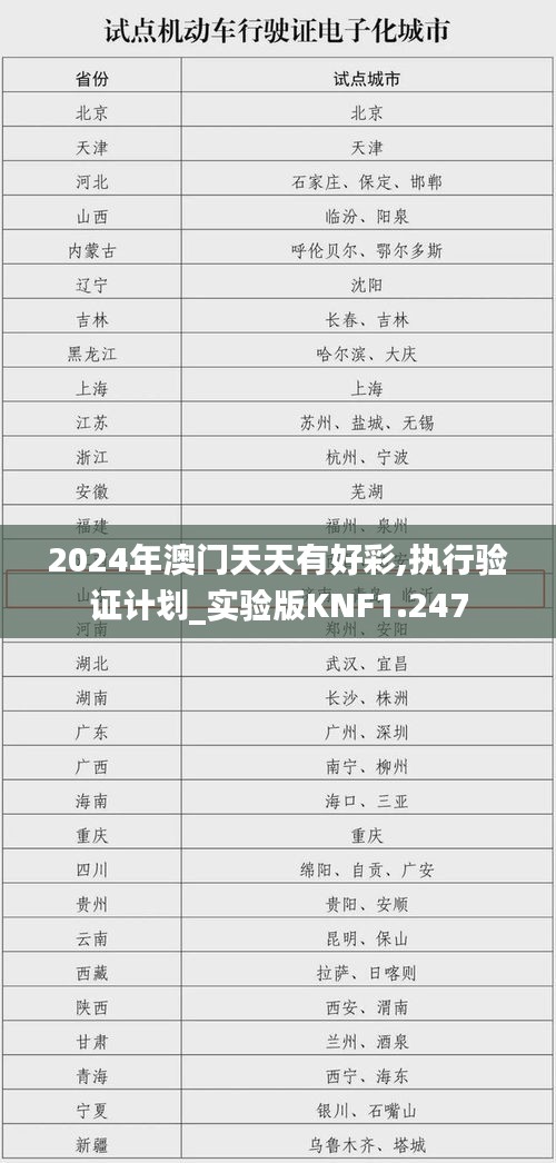 2024年澳門天天有好彩,執(zhí)行驗證計劃_實驗版KNF1.247