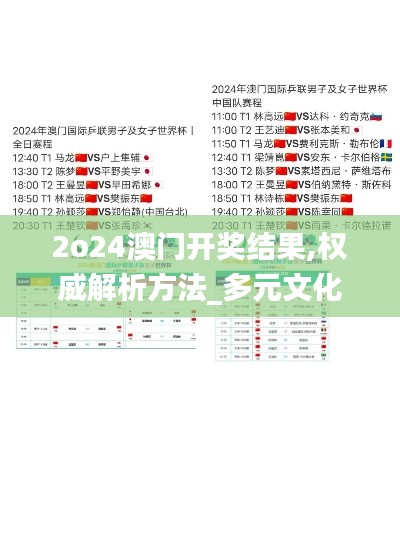 2o24澳門開獎結(jié)果,權(quán)威解析方法_多元文化版NGE8.780