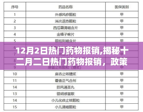 揭秘，十二月二日熱門藥物報銷政策更新與民眾關(guān)注點解讀