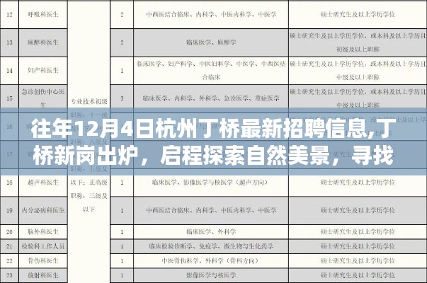 杭州丁橋最新招聘信息與自然美景探索，啟程尋找內(nèi)心的寧靜與平和