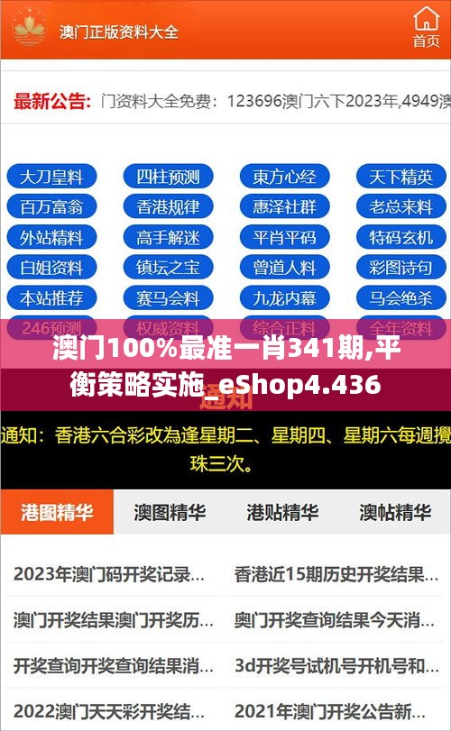 澳門100%最準(zhǔn)一肖341期,平衡策略實(shí)施_eShop4.436