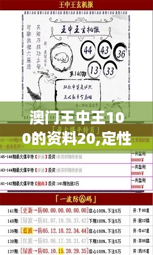 澳門王中王100的資料20,定性解析評(píng)估_tool6.280