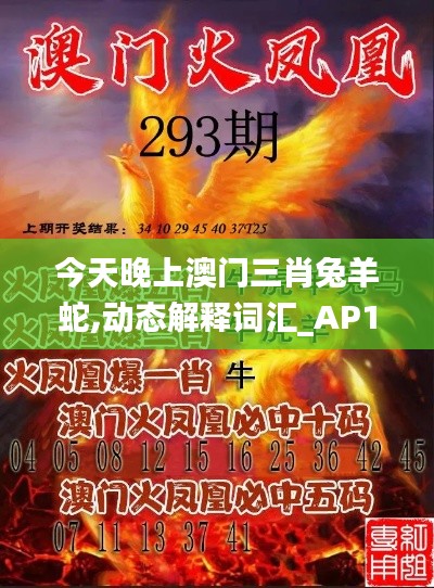 今天晚上澳門三肖兔羊蛇,動態(tài)解釋詞匯_AP14.358