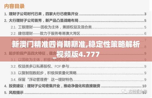 新澳門精準四肖期期準,穩(wěn)定性策略解析_視頻版4.777