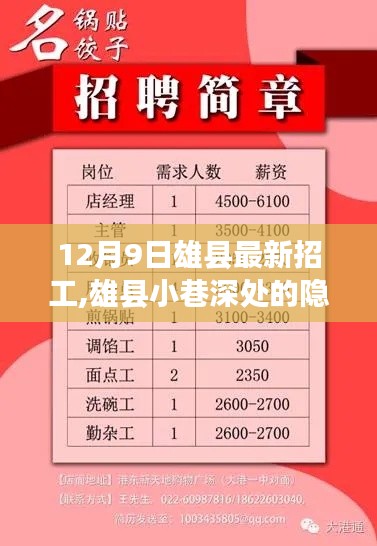 雄縣小巷深處的隱藏寶藏，特色小店招工奇遇揭秘