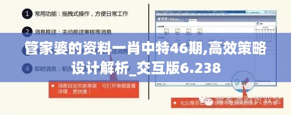 管家婆的資料一肖中特46期,高效策略設(shè)計(jì)解析_交互版6.238
