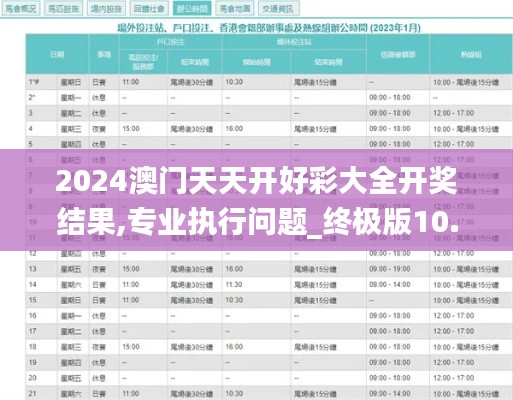 2024澳門(mén)天天開(kāi)好彩大全開(kāi)獎(jiǎng)結(jié)果,專(zhuān)業(yè)執(zhí)行問(wèn)題_終極版10.497