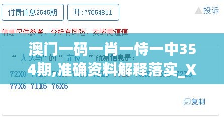 澳門一碼一肖一恃一中354期,準(zhǔn)確資料解釋落實_X7.472