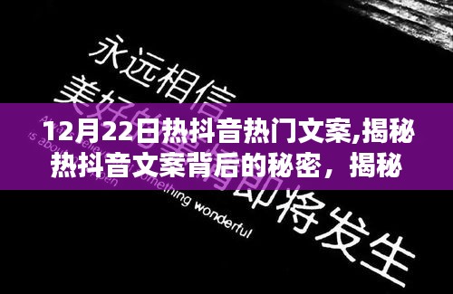 揭秘?zé)岫兑粑陌副澈蟮拿孛?，揭秘?chuàng)作之道，掌握熱門文案趨勢（12月22日）