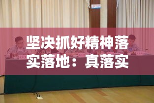 堅(jiān)決抓好精神落實(shí)落地：真落實(shí)精神 