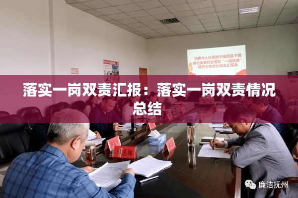 落實(shí)一崗雙責(zé)匯報：落實(shí)一崗雙責(zé)情況總結(jié) 