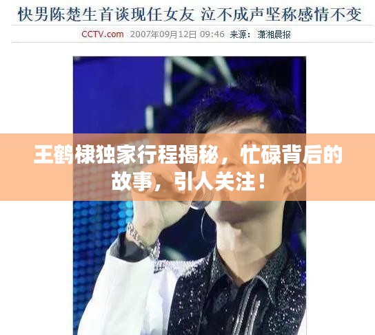 王鶴棣獨(dú)家行程揭秘，忙碌背后的故事，引人關(guān)注！