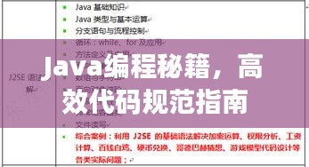 Java編程秘籍，高效代碼規(guī)范指南