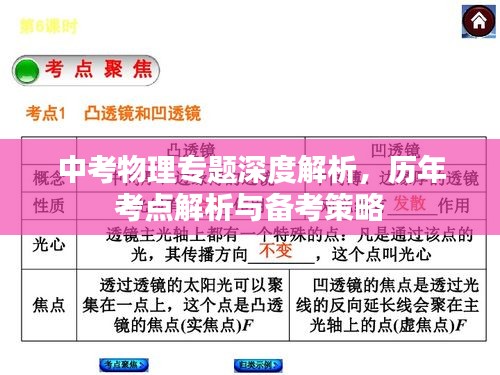 中考物理專題深度解析，歷年考點(diǎn)解析與備考策略