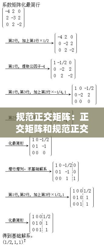規(guī)范正交矩陣：正交矩陣和規(guī)范正交基有什么聯(lián)系 