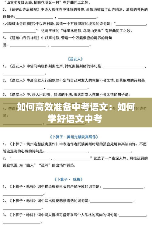 如何高效準備中考語文：如何學(xué)好語文中考 