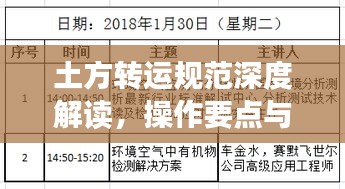土方轉運規(guī)范深度解讀，操作要點與要求探討