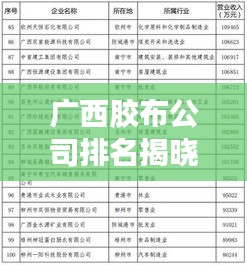 廣西膠布公司排名揭曉，權(quán)威榜單助你挑選優(yōu)質(zhì)合作伙伴！
