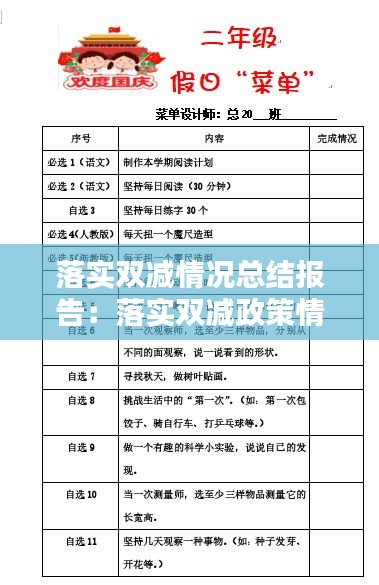 落實雙減情況總結(jié)報告：落實雙減政策情況 