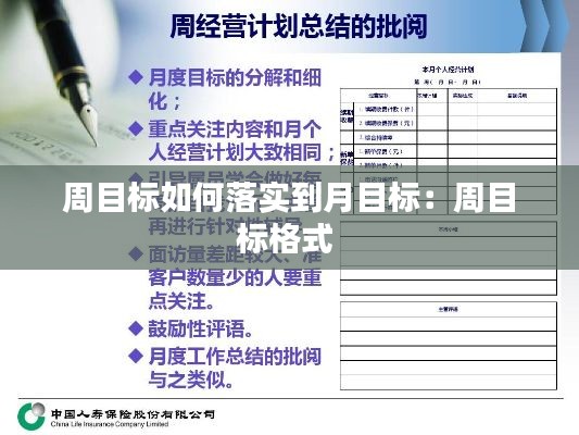 周目標(biāo)如何落實(shí)到月目標(biāo)：周目標(biāo)格式 