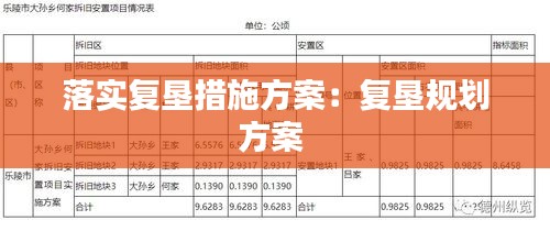 落實復墾措施方案：復墾規(guī)劃方案 