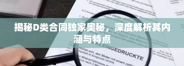 揭秘D類合同獨(dú)家奧秘，深度解析其內(nèi)涵與特點(diǎn)