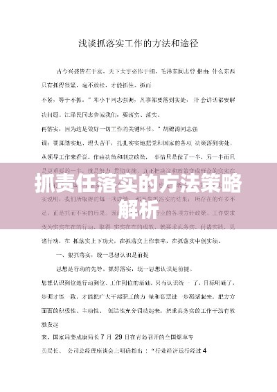 抓責(zé)任落實的方法策略解析