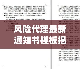 風(fēng)險代理最新通知書模板揭秘，高效、規(guī)范、必備文檔標(biāo)題