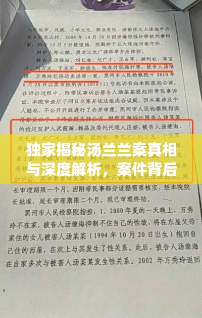 獨(dú)家揭秘湯蘭蘭案真相與深度解析，案件背后的驚人內(nèi)幕