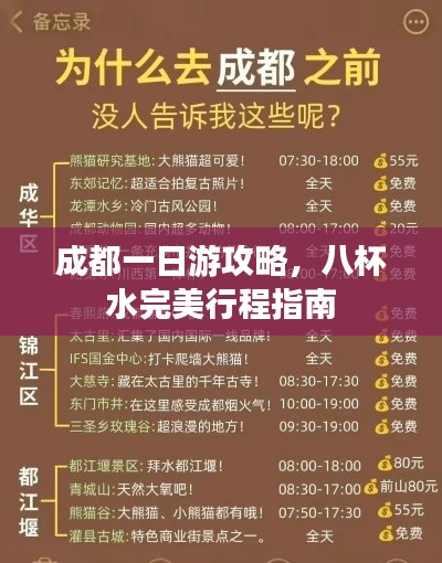 成都一日游攻略，八杯水完美行程指南