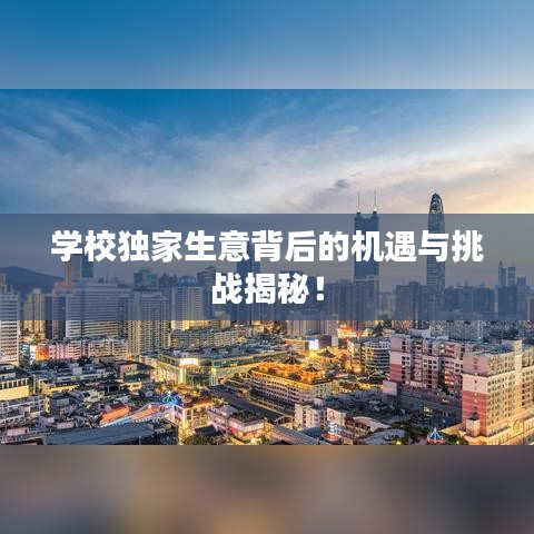 學(xué)校獨(dú)家生意背后的機(jī)遇與挑戰(zhàn)揭秘！