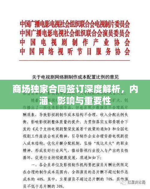 商場獨家合同簽訂深度解析，內(nèi)涵、影響與重要性