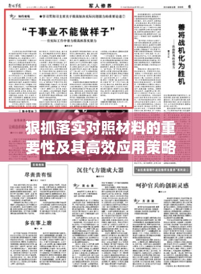 狠抓落實(shí)對(duì)照材料的重要性及其高效應(yīng)用策略解析