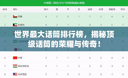 世界最大話筒排行榜，揭秘頂級(jí)話筒的榮耀與傳奇！