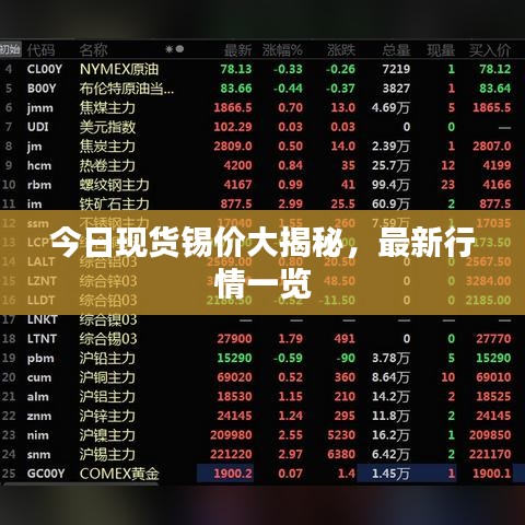 今日現(xiàn)貨錫價(jià)大揭秘，最新行情一覽