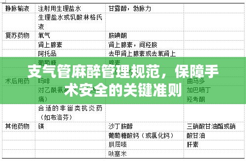 支氣管麻醉管理規(guī)范，保障手術(shù)安全的關(guān)鍵準則